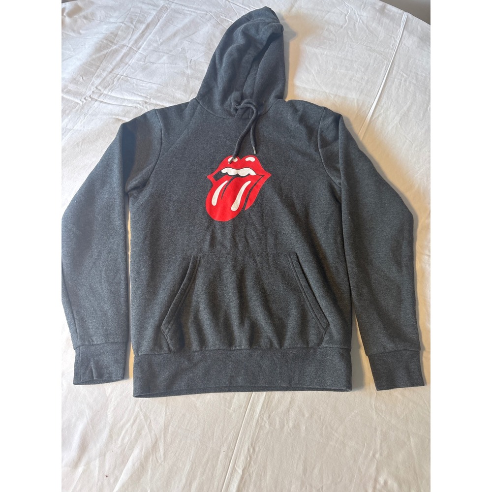 Rolling Stones Hoodie Mens X-Small Grey Rock Band Graphic Sweatshirt